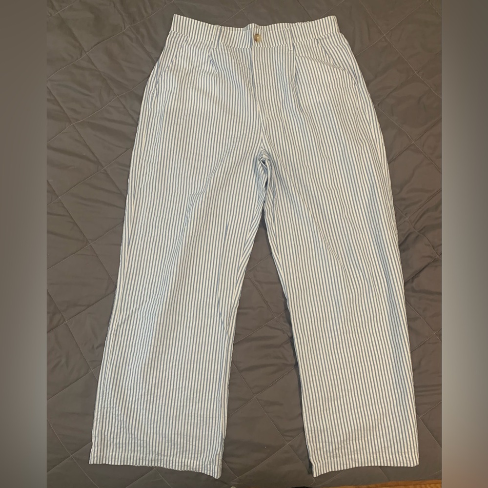 asos design, size 12, light blue and white striped pants